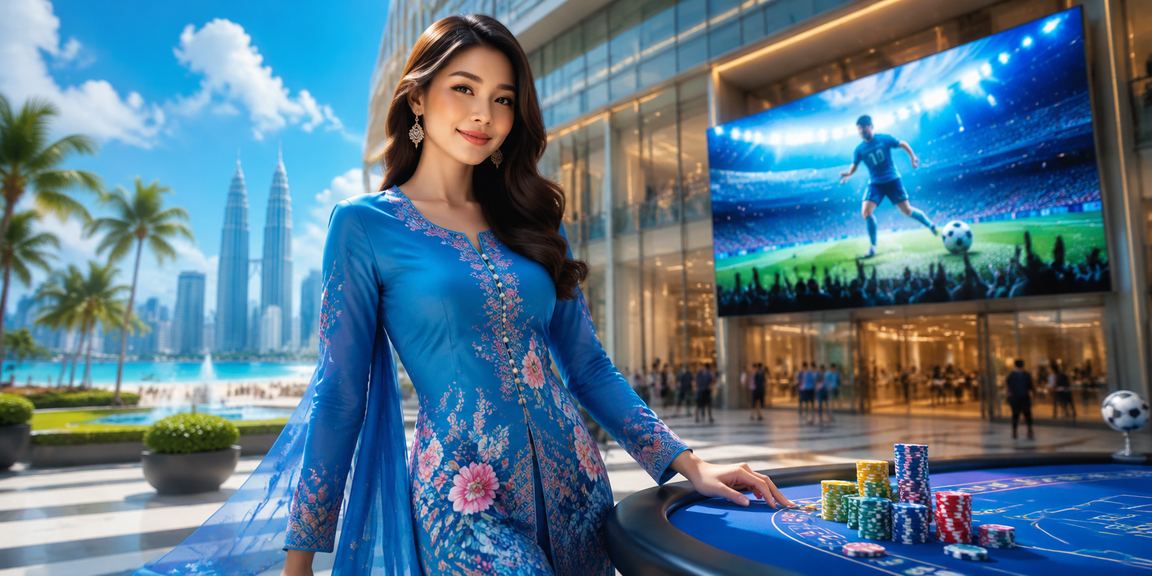 Pengguna wanita berbaju kurung dari Kuala Lumpur mengakses tip pertaruhan bola sepak pr1ma