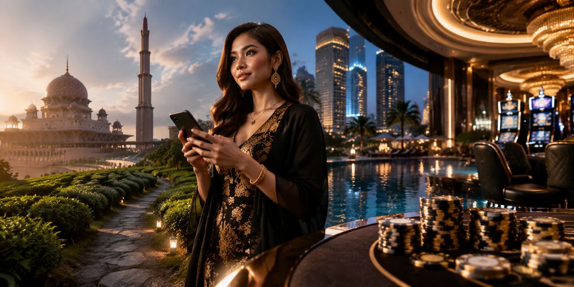 Pengguna mengakses kasino mudah alih pr1ma dari Putrajaya